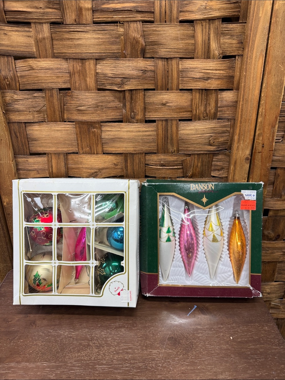 Holiday Glass Ornament Set — Gold, Pink, Green, Blue, White